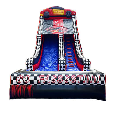 Inflatable 28ft Red Racing Water Slide with Pool Backyard Commercial Rental Essential