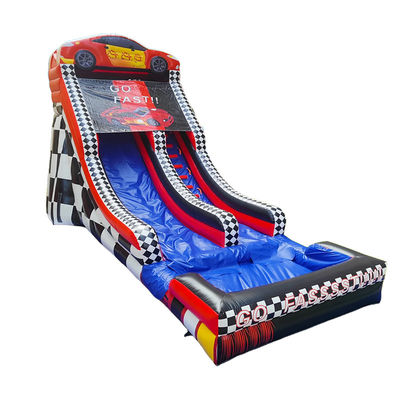 Inflatable 28ft Red Racing Water Slide with Pool Backyard Commercial Rental Essential