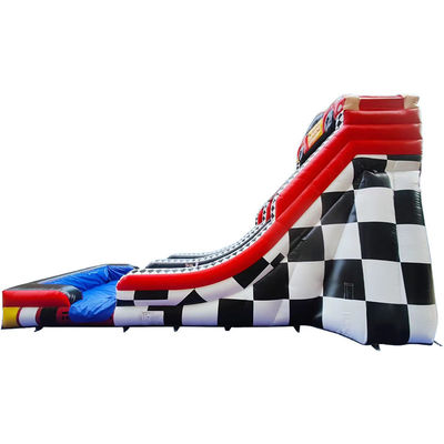 Inflatable 28ft Red Racing Water Slide with Pool Backyard Commercial Rental Essential