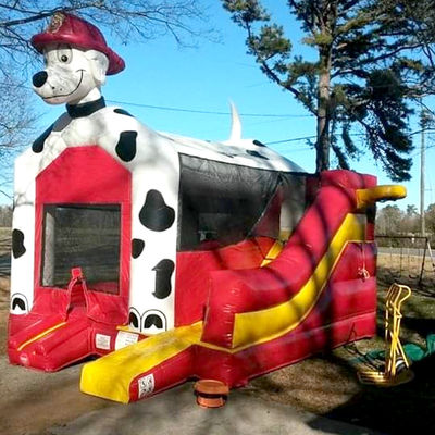 Dalmatian Dog Bounce House Inflatable Castle Bouncer House with Slide and Accessories