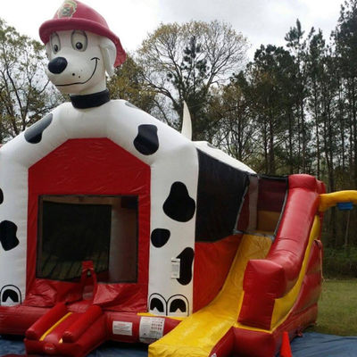 Dalmatian Dog Bounce House Inflatable Castle Bouncer House with Slide and Accessories