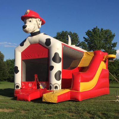 Dalmatian Dog Bounce House Inflatable Castle Bouncer House with Slide and Accessories