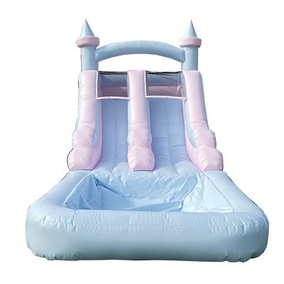 Indoor and Outdoor Entertainment Light Colored Inflatable Water Slide with Pool