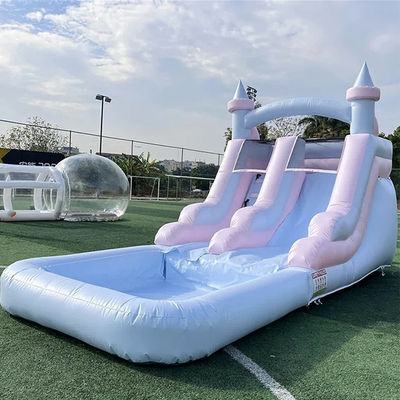 Indoor and Outdoor Entertainment Light Colored Inflatable Water Slide with Pool