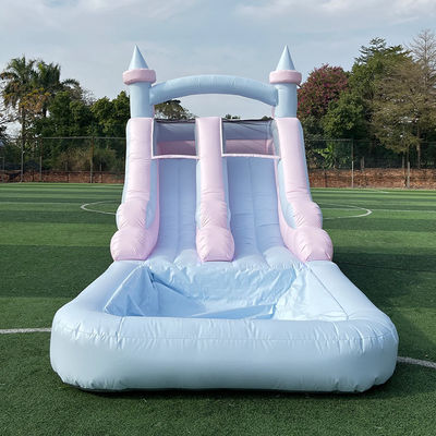 Indoor and Outdoor Entertainment Light Colored Inflatable Water Slide with Pool