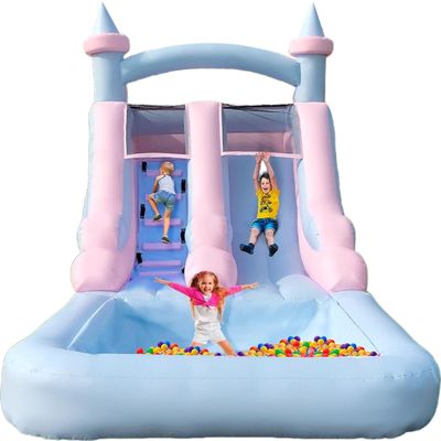 Indoor and Outdoor Entertainment Light Colored Inflatable Water Slide with Pool