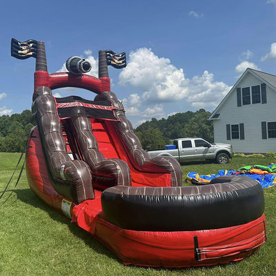 Amusement Water Park Equipment Pirate Water Slide Inflatable with Pool PVC Commercial
