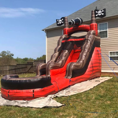 Amusement Water Park Equipment Pirate Water Slide Inflatable with Pool PVC Commercial