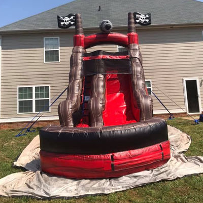 Amusement Water Park Equipment Pirate Water Slide Inflatable with Pool PVC Commercial