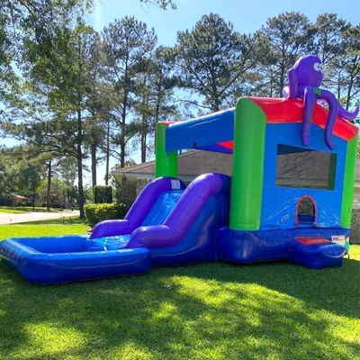 0.55mm Plato PVC Tarpaulin Inflatable Combo Castle Slide and Pool for Kids Party Play