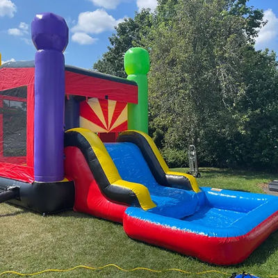 Kids' Customized Color Castle Themed Inflatable Bouncing Castle with Slide Combo