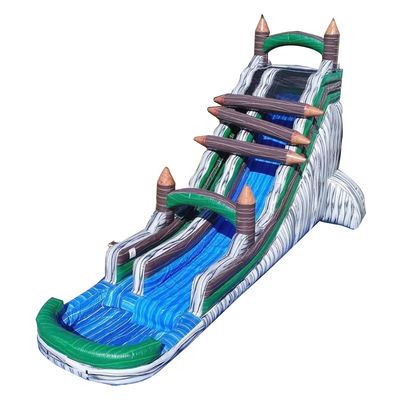 Commercial Renting Kids Inflatable Games Backyard Log Jammer Water Slide with Pool