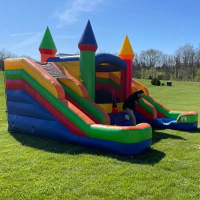 Customized Logo Acceptable PVC Inflatable Bounce House Combo with 2 Slides