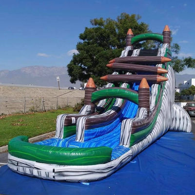 Commercial Renting Kids Inflatable Games Backyard Log Jammer Water Slide with Pool