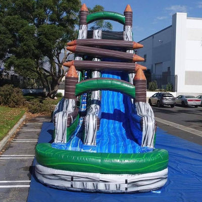 Commercial Renting Kids Inflatable Games Backyard Log Jammer Water Slide with Pool