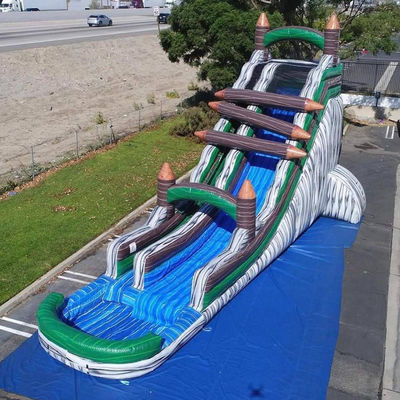 Commercial Renting Kids Inflatable Games Backyard Log Jammer Water Slide with Pool
