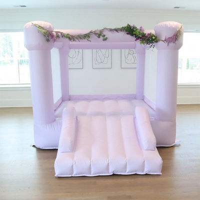 Kids Pink Trampoline and Princess Inflatable Castle Bouncer House with White Mesh