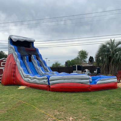Red and Blue Folding Tail Water Slide Inflatable with Pool Air Slide Customized Logo