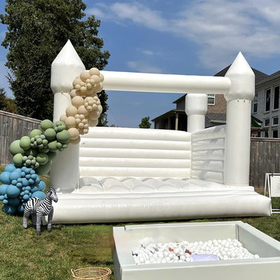 Kids Pink Trampoline and Princess Inflatable Castle Bouncer House with White Mesh