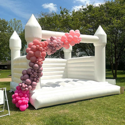 Kids Pink Trampoline and Princess Inflatable Castle Bouncer House with White Mesh