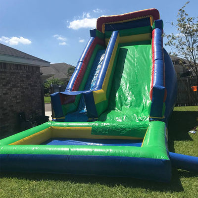Rent a Green Bounce Jump Water Slide Inflatable Cube Pool for Commercial Occasions