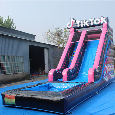 Rent a Green Bounce Jump Water Slide Inflatable Cube Pool for Commercial Occasions