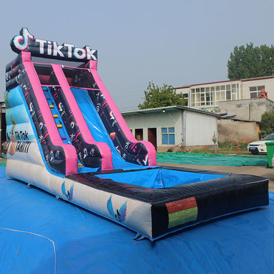 Rent a Green Bounce Jump Water Slide Inflatable Cube Pool for Commercial Occasions