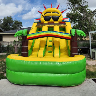 Kids' Inflatable Toys Outdoor Small Sun Bounce Slide with Pool and Dual Slip n' Slide