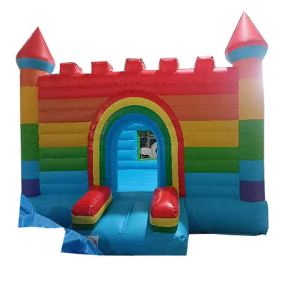 Rainbow Inflatable Jumping Castle Commercial Grade PVC Trampoline with Blower