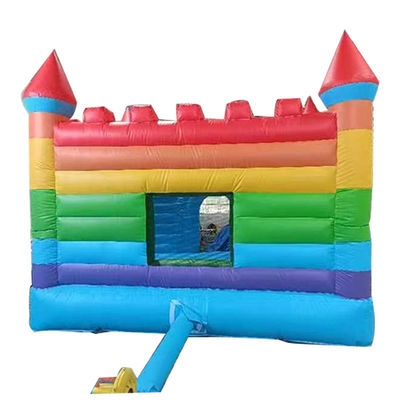 Rainbow Inflatable Jumping Castle Commercial Grade PVC Trampoline with Blower