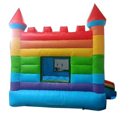 Rainbow Inflatable Jumping Castle Commercial Grade PVC Trampoline with Blower