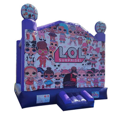 Blower Included Purple Inflatable Bounce House for Girls' LOL Cross-Dressing Party