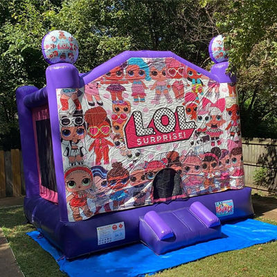 Blower Included Purple Inflatable Bounce House for Girls' LOL Cross-Dressing Party