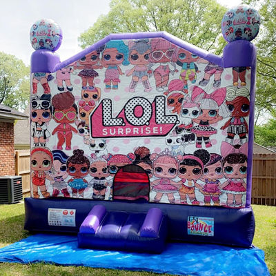 Blower Included Purple Inflatable Bounce House for Girls' LOL Cross-Dressing Party