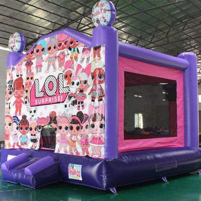 Blower Included Purple Inflatable Bounce House for Girls' LOL Cross-Dressing Party