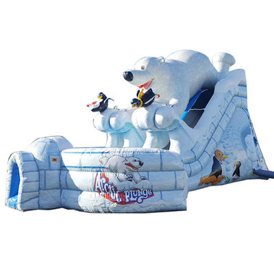 Indoor Commercial Huge Artic Plunge Inflatable Water Slide with Dual Lane Air Slide