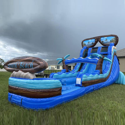 Get Ready to Make a Splash 40ft Inflatable Water Slide with Pool and Huge Surfboard