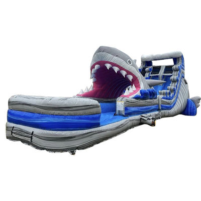 Customized Size Inflatable Water Slide with Big Shark Slip n Slide and Swimming Pool