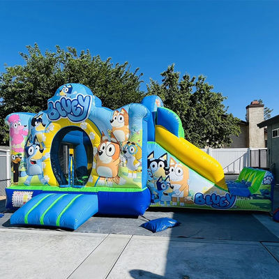 Commercial Party Rental PVC Bluey Cartoon Bounce Jumping House Castle with Slide