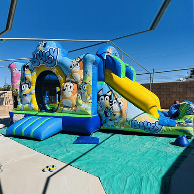 Commercial Party Rental PVC Bluey Cartoon Bounce Jumping House Castle with Slide