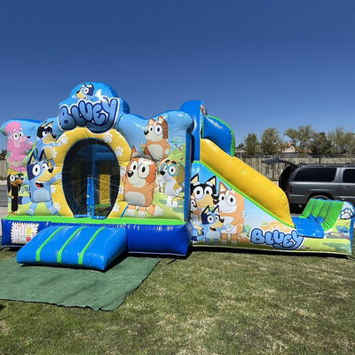 Commercial Party Rental PVC Bluey Cartoon Bounce Jumping House Castle with Slide
