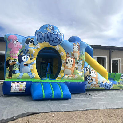 Commercial Party Rental PVC Bluey Cartoon Bounce Jumping House Castle with Slide