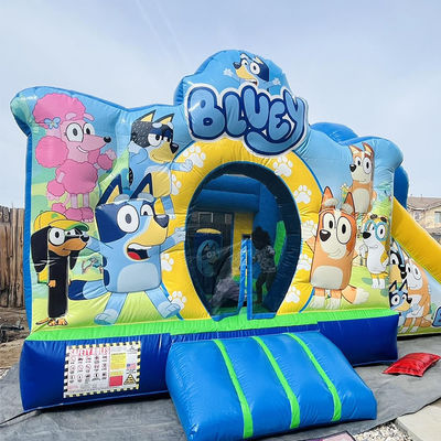 Commercial Party Rental PVC Bluey Cartoon Bounce Jumping House Castle with Slide