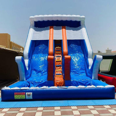 Customized Color Inflatable Water Park Equipment with Large Pool and Two Wide Slides
