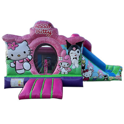 PVC Cartoon Pink Inflatable Bouncer House Slide with CE/EN71/EN14960 Certificate