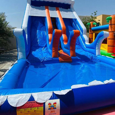 Customized Color Inflatable Water Park Equipment with Large Pool and Two Wide Slides