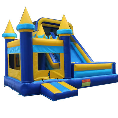 Classic Blue and Yellow Bounce House Inflatable Castle Bouncer House Slide with Blower
