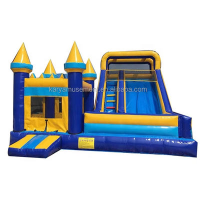 Classic Blue and Yellow Bounce House Inflatable Castle Bouncer House Slide with Blower