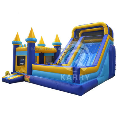 Classic Blue and Yellow Bounce House Inflatable Castle Bouncer House Slide with Blower