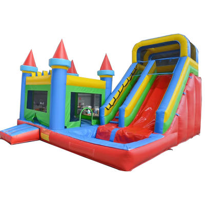 Customize Accepted PVC Red and Blue Inflatable Games Bouncer House Slide for Children
